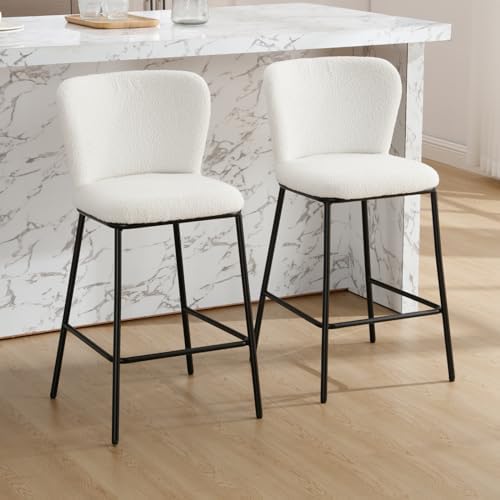 Wahson Modern Bar Stools Set of 2 Kitchen Counter Stools with Comfy