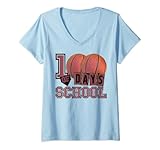 Photo Gallery donna teacher kids kindergarten basketball 100 day of school maglietta con collo a v Photo Gallery donna teacher kids kindergarten basketball 100 day of school maglietta con collo a v