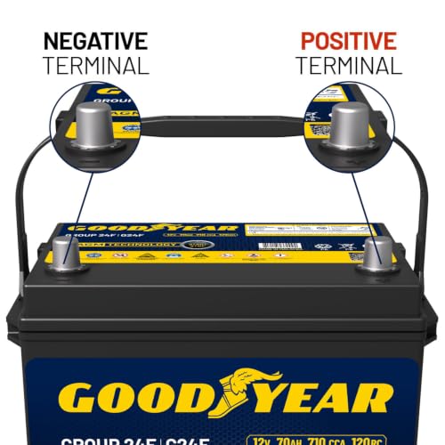 Image of Goodyear 24F-AGM BCI Group Size 24F 12V 70 AH, 120RC, 710 CCA Platinum series Rechargeable AGM Maintenance Free Automotive Battery