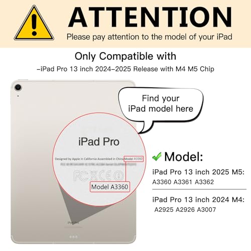 Image of Magnetic 4 Way Privacy Screen for iPad Pro 13 inch M5 M4 2025 8th /7th Gen | Snap On Installation, Removable Anti Blue Light Glare Anti Fingerprint Screen Protector Privacy Filter