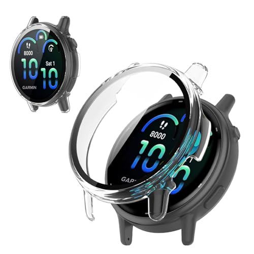 KONXISA For �K�[�~��(GARMIN) vivoactive 6 �p �P�[�X �J�o�[ �X�}�[�g�E�H�b�` �P�[�X+�t�B���� ��̌^�iPC�P�[�X+�����K���X�t�j���E�ȒP �����ߗ� �C�菝�h�~ �Ռ��z�� �����[�d�\ �S�ʕی� �ی�J�o�[�i�N���A�j