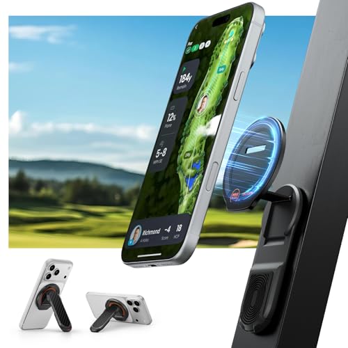 SUPCASE Magnetic Golf Cart Phone Holder, Dual-Sided Magnetic Phone Stand Mount Compatible with MagSafe iPhone 17/16/15/14 & Galaxy S26 Ultra, Golf Accessories Golf Gifts for Men Women Golfers, Black