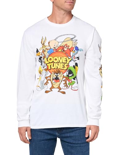 T-Shirt Looney Tunes à Manches Longues pour Homme en Coton Doux