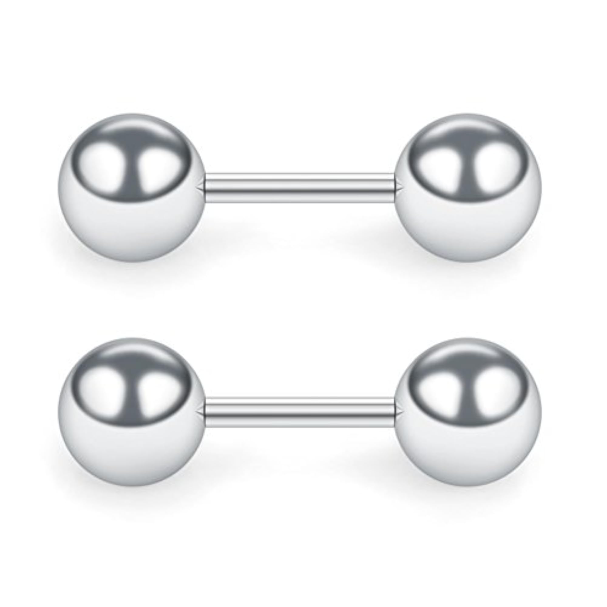 4 Pairs Stainless Steel Ball Stud Earrings Set