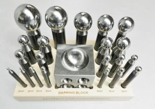 JTS Dapping Set Punches & Block Steel Forming 21pc Large Size 43mm-3mm Metal Work