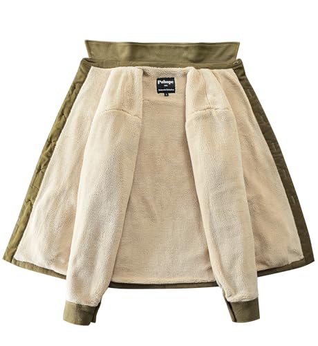 Men's Polar Fleece Warm Sherpa Lined Shirt Jacket for Men Thick Button Down Jacket with Multi Pockets2