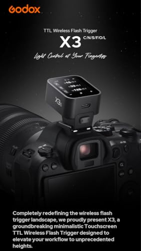 Godox X3-C X3C X3 C Compatible for Canon, Official TTL Wireless Flash Transmitter Trigger, OLED Touch Screen, Built-in 3.7V 850mAh Li-Ion Battery+Quick Charge, Small Size 1/8000s HSS with TCM Function