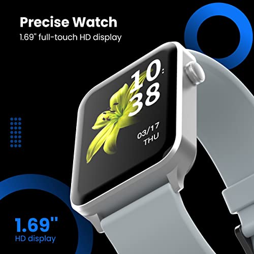 Image of Portronics Kronos Gamma Bluetooth Calling Smart Watch, 1.69inch HD Display, Dial Pad, SpO2, BP & HR Monitoring, Multiple Sports Mode, IP68 Water Resistant, Android /iOS Compatibility(Grey)