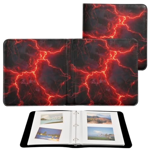 Álbum de Fotos con Adhesivo, Scrapbook DIY, Cubierta de Cuero PU Rojo, 3 Anillas, 40 Páginas 8x10 para Memorias miniatura 2
