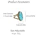Hebelee Geometric Oval Statement Ring for Women Gold-Toned Titanium Steel Retro Stone Adjustable Open Band Wrap Finger Rings Comfirm Fit Boho Vintage Wedding Engagement Jewelry (Blue)