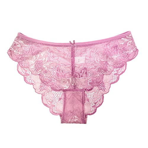 Amikadom Tanga de renda e elastano para adolescentes Y2K 71, rosa, G