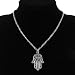 Good Luck Protection Hamsa Symbol Fatima Hand Evil Eye Pendant Chain Necklace