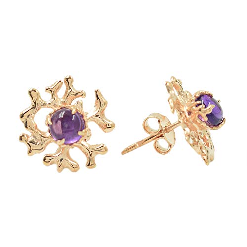 Boucles d'oreilles améthyste ronde 6mm et clous en argent sterling 925 pour femme