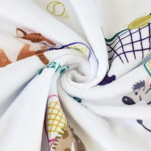 Image of BORITAR Tennis Baby Blanket for Boys Girls, Super Soft Double Layer Minky Fabric with Dotted Backing, Lovely Elephant Woodland Animal Blankets for Newborn Toddler Infant, 30 x 40 Inch