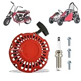 QYMOTO CK100-S Pull Start Spark Plug for Coleman CC100X CT100U MB100 Mini Bike,SK100 CK100 Go Kart Recoil Starter, Predator 79cc 98cc 2.8 HP 3 HP OHV Engine