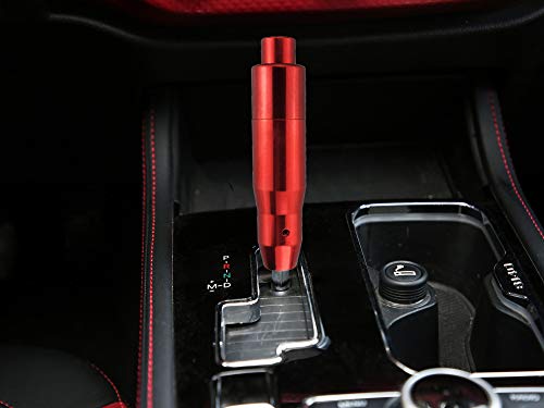 Abfer Shift Knob With Button Aluminum Car Gear Stick Shifting Lever Knob Weighted Shifter Handle Head Fit For Most Automatic Vehicle (Red) #TOP2