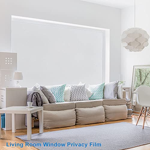 VSUDO Privacy Window Film, White Frosted Glass Pattern Window Tint for Home Static Cling Window Glass Sticker (30x200 cm) - Image 4