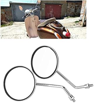 1 Paire De Rétroviseurs Moto Ronds - Universels 8mm, Argenté, Pour Motos, Scooters, VTT Et Quads