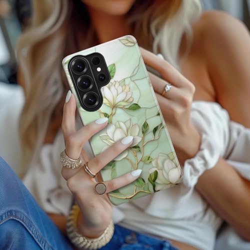 DEENAKIN for Samsung Galaxy S26 Ultra Case Cute,Aesthetic Vintage Magnolia Wildflower Girly Shell,Compatible with Magsafe,Trendy Unique Cool Retro Protective Slim Silicone Phone Cover for Women Girls by DEENAKIN - Used condition - Image 4