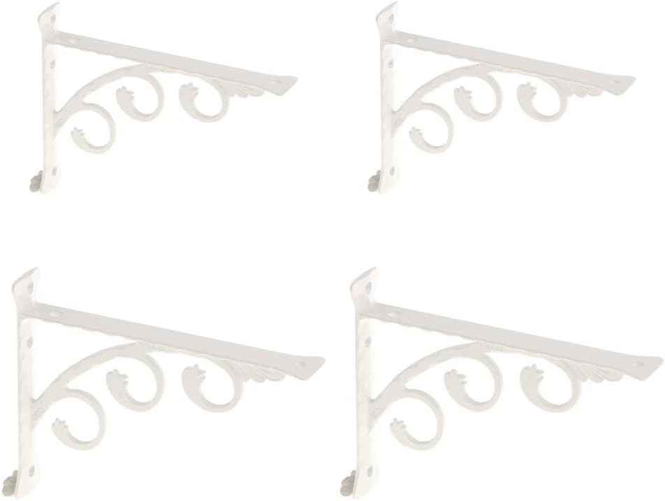 4 Pack Heavy Duty Metal L Shaped Wall Shelf Bracket - Rack Support for Floating Shelves and Planks - Suitable for Home, Office, Garage - for DIY Enthusiasts and Interior