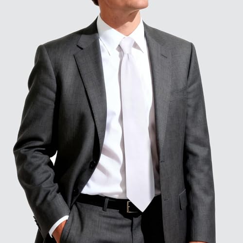 Image of Hi-Tie Men's Extra Long Solid Satin Tie Set 63 Inch /70 Inch Formal Necktie