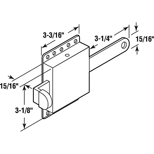 PRIME-LINE GD 52118 Garage Door Lock Inside Deadlock, Heavy Duty Galvanized Housing - Image 2