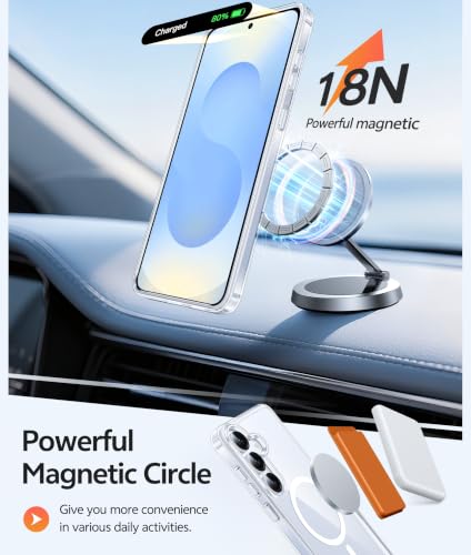 Image of FNTCASE for Samsung Galaxy S25 Plus Case: Samsung Galaxy S24 Plus Phone Case [Fit with Magsafe] Anti Yellowing Transparent Clear [Screen Protector] Military Grade Shockproof Protective Phone Cover