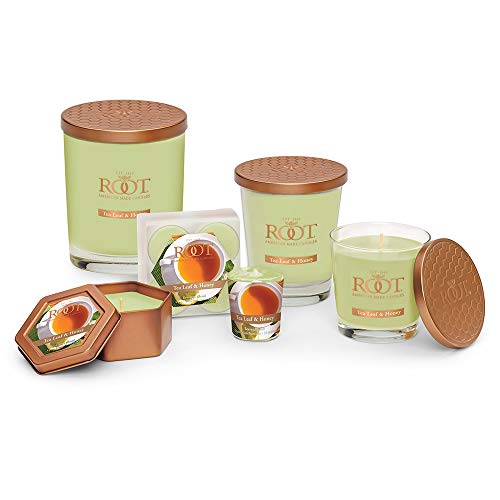 Root Candles 8870356 Honeycomb Veriglass Scented Beeswax Blend Candle, Large, Tea Leaf & Honey #TOP2