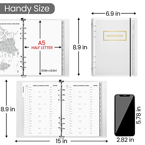 image for SUNEE Refillable Address Book with Alphabetical Tabs - 368 Entry Space