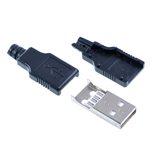 Oiyagai 20 Stück USB 2.0 Typ A Stecker Sockel 4 Pin Stecker mit Schwarz Cover aus Kunststoff thumbnail