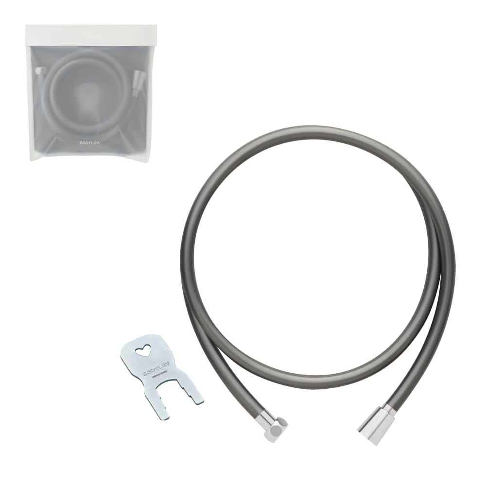 BODYLUV Puresome 79 Inches Shower Hose with 360° Anti-Twist | Durable 3-Layer PVC Tube with Smooth Surface for Easy Cleaning, Tool-Free Installation, Brass Fittings | Includes Spanner (Dark Gray)