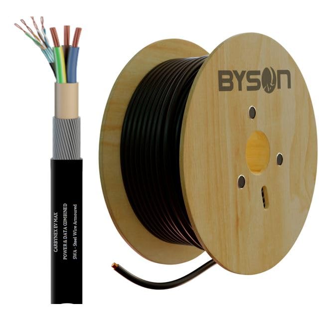 CARBYNEX EV MAX - POWER AND DATA COMBINED - 3 CORE PLUS CAT5E (SWA - STEEL WIRE ARMOURED, 3X6MM + CAT5E)