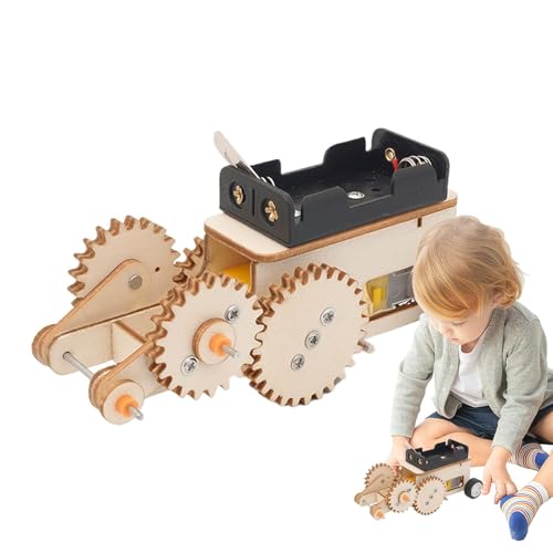Stem Car Building Kit, Gear Design Wooden Puzzle, Engineering Activity Kit, Stem Project Kit, Car Building Puzzle, Wooden Stem Engineering Toy, Science Project Kit, Wooden Puzzle for Kids