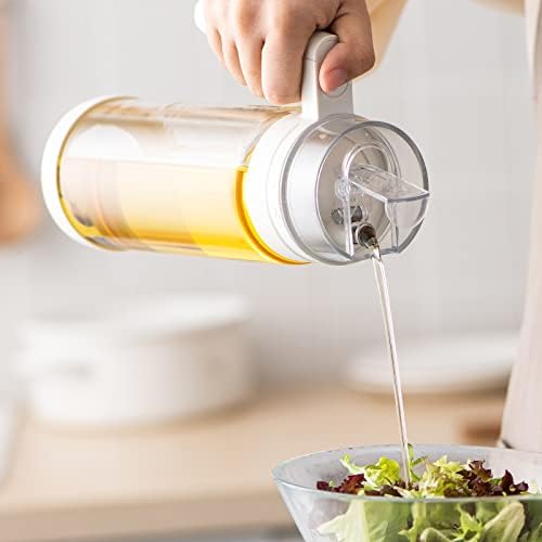 Oil Dispenser, Large-capacity Automatic Opening and Closing Glass Oil Pots, 700ml/24oz Leakproof Condiment Container with Automatic Cap and Stopper, Kitchen or BBQ Supplies