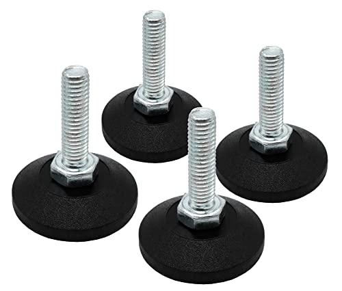 Design61 4X Verstellschraube Justierschraube Ø 38 mm mit verzinkter Stellschraube M8 x 30mm (Fuß drehbar)