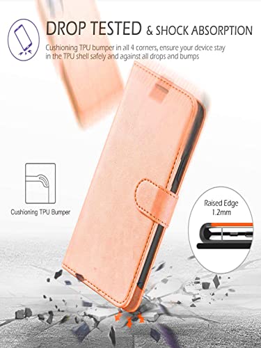 Image of Dkandy Vintage Faux Leather Wallet Flip Case Back Cover Magnetic Closure Flip Cover for Oneplus 11R 5G (Nude Pink)