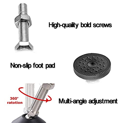 RHUAFET Pack of 8 Adjustable Foot M8 x 40 mm Adjustment Screw M8 - Image 3
