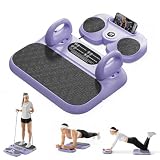 Multifuncional Pilates Board & Push Up System with Timer, Ab Wheel & Core Sliders, Portable Home Gym Kit with Resistance Ropes & Plank Support, Full Body Workout for Women & Men (Simulates Reformer)