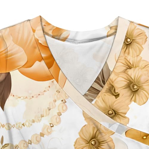 Image of Women's Maxi Dresses Yellow Fall Plus Size Church Floral Long Sleeve Wrap Formal Dress Boho Wedding Garden Party