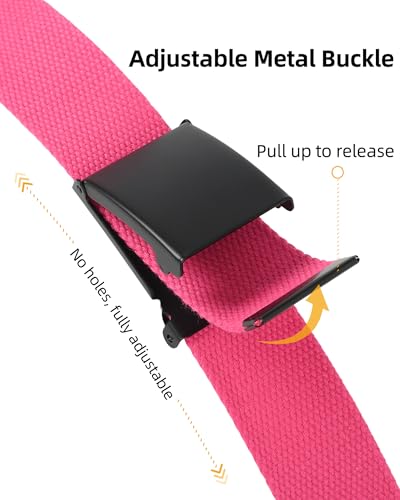 Image of Mile High Life Cut To Fit Canvas Web Belt Size Up to 52 inch with Flip-Top Solid Black Military Buckle