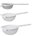 HIC Nylon Double-Ear Fine Mesh Strainer Set, White, Set of 3