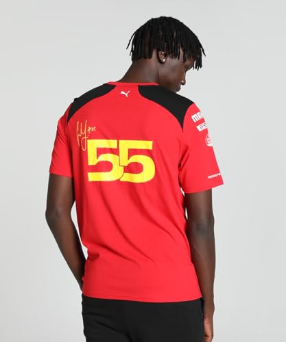 PUMA Scuderia Ferrari - Camiseta Equipo 2023 Carlos Sainz - Rojo - Hombre - Talla: M