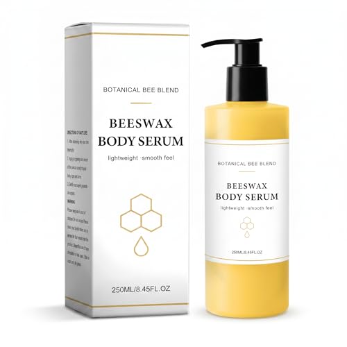 HHWZOH Beeswax Body Serum Waterless Body Oil Moisturizer with Avocado Oil Castor Oil & Shea Butter Lightweight Wet Skin Formula for Dry & Crepey Skin Fast Absorbing Sweet Vanilla 8.45 fl oz