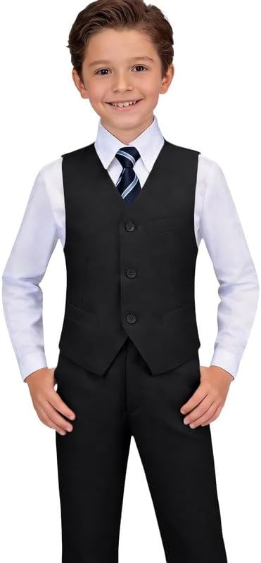  Boys Formal Suit Slim Fit Tuxedo Suits for Kids Ring Bearer Outfit