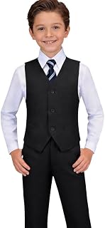 Visaccy Boys Formal Suit Slim Fit Tuxedo Suits for Kids Ring Bearer Outfit