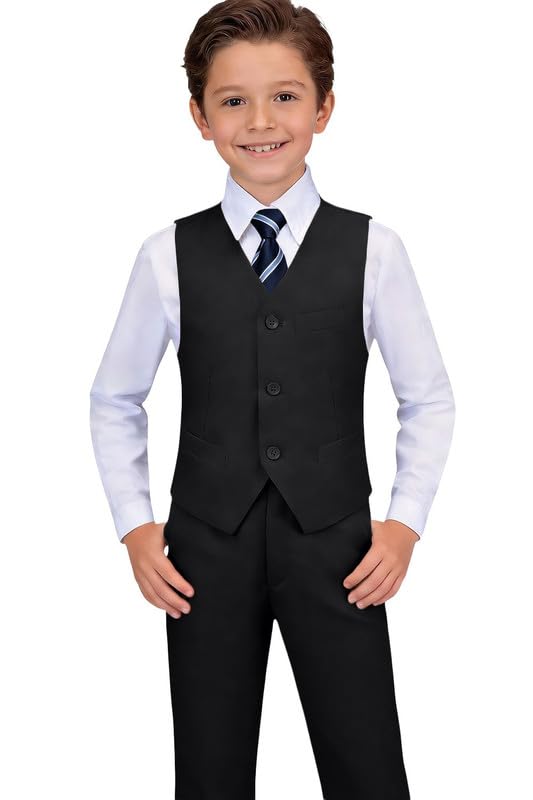 Visaccy Boys Formal Suit Slim Fit Tuxedo Suits for Kids Ring Bearer Outfit