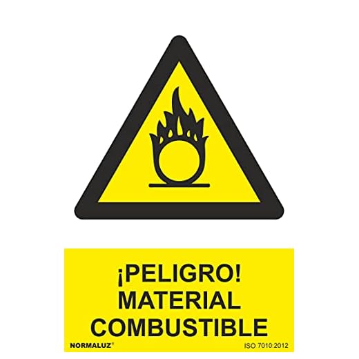 Normaluz RD31072 - Señal ¡Peligro! Material Combustible PVC Glasspack 0,7 mm 30x40 cm con CTE, RIPCI