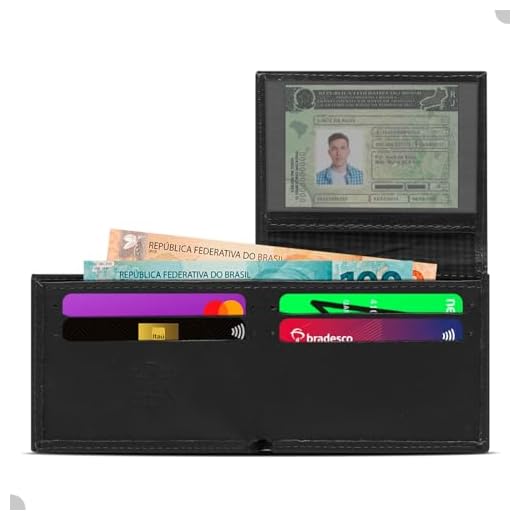 Carteira Masculina Em Couro Legítimo Porta Cartão Slin Moderna (PRETO)
