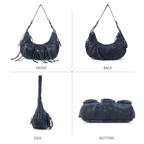 Image of Angel Kiss Hobo Bags Purse for Women Y2K Shoulder Bag Multi Pockets Designer Satchel Studded Handbags with Strap