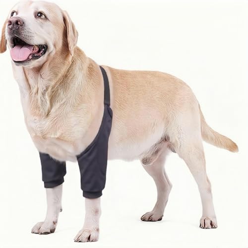 Image of Dog Leg Sleeve - Protective Dog Sleeve for Elbow and Leg Support, Comfortable Dog Elbow Protector for Joint Care (Black, 79-93 pounds)